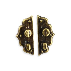 Paire de poignees de porte laiton patine pour maisons de poupées 1/12