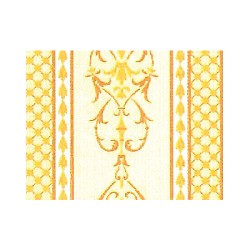 Papier peint imprimé rayures médaillon ocre, Mur