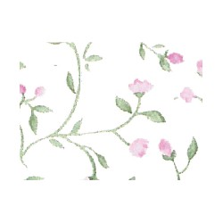 Papier peint imprimé feuillage fleurs rose