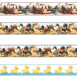 Frises pâtisserie, poules coq, canards pour maisons de poupées 1/12