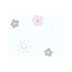 Véritable Papier peint blanc décos gris rose, Mur