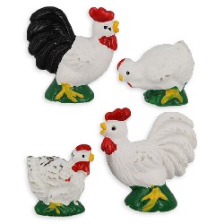 Coq ou poule en résine (divers.postures) 1/12