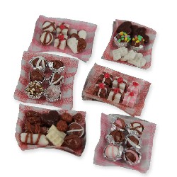 plateau avec chocolats (assortis) miniature 1:12e, Miniatures