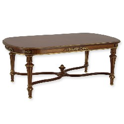 Table ovale Louis XVI noyer-or