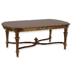 Table ovale Louis XVI noyer-or, Meubles de collection Trianon
