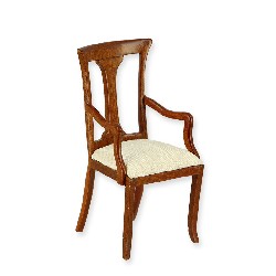 Chaise à accoudoirs Louis Philippe tissus beige