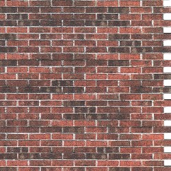 Imitation briques 3D rouge fonce pour maisons de poupées 1/12