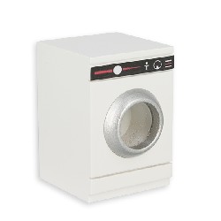 Lave-linge blanc en bois avec hublot meuble miniature 1/12