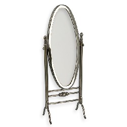 Miroir oval pivotant argente meuble miniature 1/12