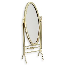 Miroir oval pivotant laiton dore meuble miniature 1/12