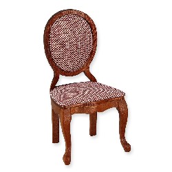 Chaise L XV tissu violine merisier