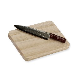 Planche à découper en bois avec couteau