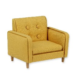 Fauteuil tissus toile ocre