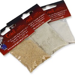 Lot de 3 sachets de sable blanc, beige, brun
