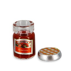 pot de confiture de framboises avec couvercle miniature 1:12e