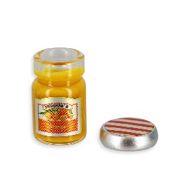 pot de confiture d'oranges ou mirabelles avec couvercle miniature 1:12e