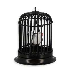 cage à oiseau ronde noire avec oiseau 1:12e miniature 1/12