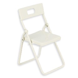 chaise pliante en metal blanche miniature 1:12e meuble miniature 1/12
