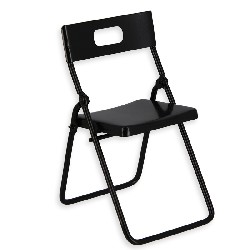 chaise pliante en metal noire miniature 1:12e meuble miniature 1/12