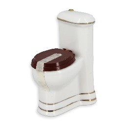 WC blanc porcelaine filet doré 1/12