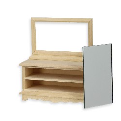 Meuble de toilette non verni - manque tiroirs -meuble miniature 1/12