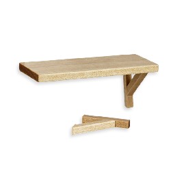 Etagère chene clair - 1 support décollé - meuble miniature 1/12
