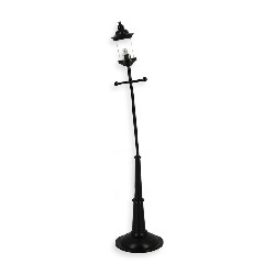 Lampadaire LED Noir Transparent - tordu - pour maisons de poupées 1/12