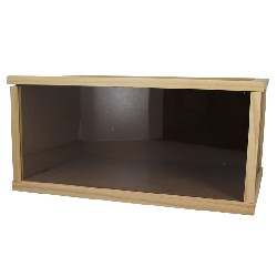 kit vitrine bois nature plexi coulissant l36.5xp25xh15.5cm 1/12