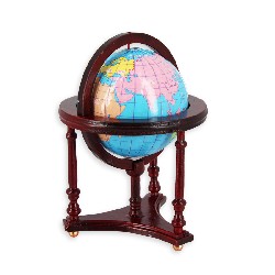 Globe terrestre sur meuble acajou