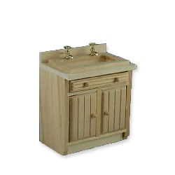 Element cuisine evier non verni meuble miniature 1/12