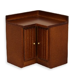 Element cuisine angle noyer meuble miniature 1/12
