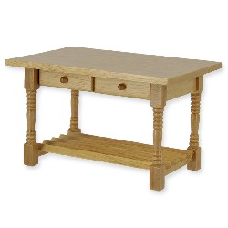 Table de cuisine av tiroirs chene clair