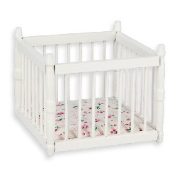 Parc bebe blanc meuble miniature 1/12
