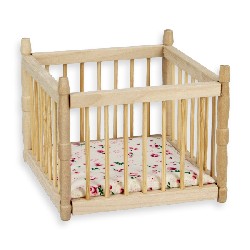 Parc bebe non verni meuble miniature 1/12
