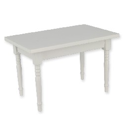 Table de cuisine rectang blanche