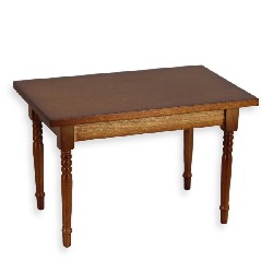 Table de cuisine rectangulaire noyer meuble miniature 1/12