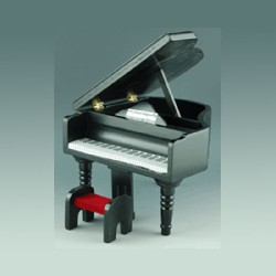 Piano à queue avec tabouret noir