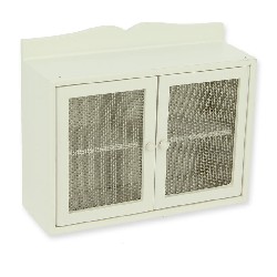 Meuble suspendu grillagé blanc, Meubles