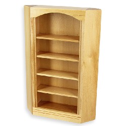 Bibliotheque d angle chene clair meuble miniature 1/12