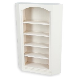 Bibliotheque d angle blanc meuble miniature 1/12