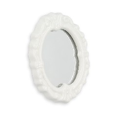 Miroir blanc en porcelaine meuble miniature 1/12