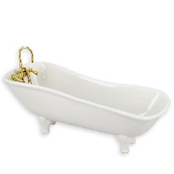 Baignoire en porcelaine blanc meuble miniature 1/12