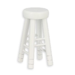 Tabouret haut blanc meuble miniature 1/12