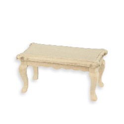 Table basse de salon non vernie meuble miniature 1/12
