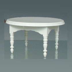 Table ronde blanche meuble miniature 1/12
