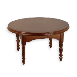 Table ronde noyer meuble miniature 1/12