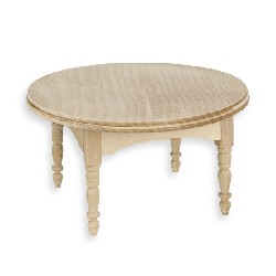 Table ronde non vernie meuble miniature 1/12