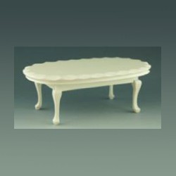 Table ovale bord biseaute L-XV ivoire
