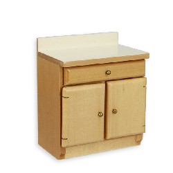 Element cuisine simple chene clair meuble miniature 1/12