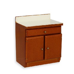 Element cuisine simple merisier meuble miniature 1/12